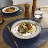 Round Leather Placemats for Round Tables Set of 6, Blue