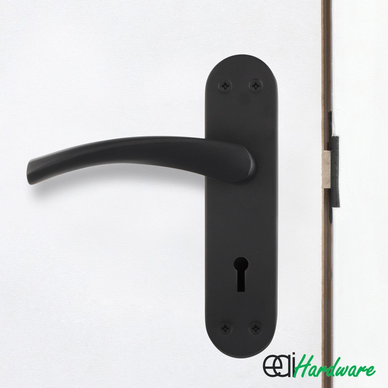 EAI Black Door Handle Key Lock Set - 1 Pair