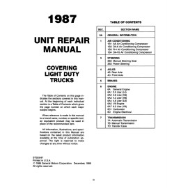 1987 Chevy LD Truck Unit Repair Manual
