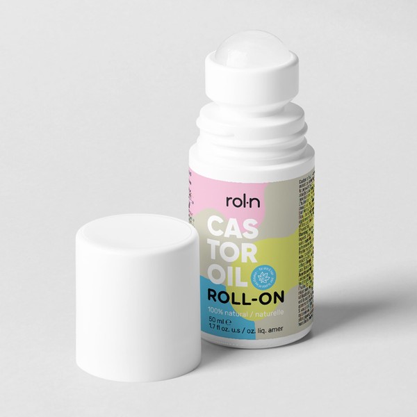 ROLN 100% Cold-Pressed Roll-On Castor Oil for Skin, 50ml