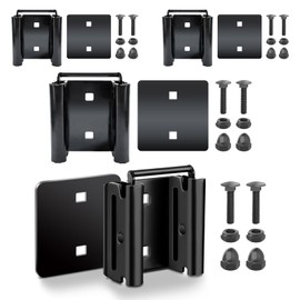 MorScan 4 Pack E-Track Connector with Square Plates, E Track Double Fitting Accessories, Bolt-on Steel Cargo Securement E Track Compatible Accessory, Etrack Rail Adapter for Trucks, Enclosed Trailers