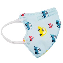 BLISSANY Set of 5 Mouth Masks for Children, Face Masks, 4-Ply Mask (3 x Blue, 2 x White)