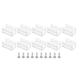 PATIKIL LED Strip Light Clips, 40 Pack Mounting Bracket Fixing Clips Plastic Clamp Holder with Screws for 11.5mm-12.4mm Neon RGB Light Cable Ribbon 25mm Clear