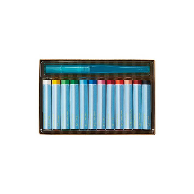 Pentel Pasteles Acuareleables Aquash Caja con 12 Piezas-GHW1-12