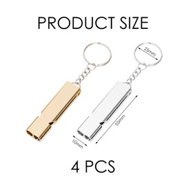 4 Pieces Of Double-Tube Life-Saving Whistle, Outdoor Survival Equipment, Emergency Whistle, Lightweight And Waterproof Whistle, Suitable For Mountaineering And Hiking (Silver, Gold).