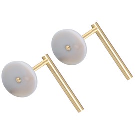 mookaitedecor Pack of 2 Agate Slice Crystal Curtain Holdbacks L Shaped Hook Wall Mounted Curtain Tieback Hook for Home Decoration, Natural Color