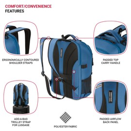 SwissGear Civic Pro Laptop Backpack, Navy, 18”x13.25”x7”