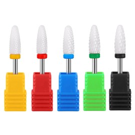MEISO 5 Pieces Nail Drill Bits Nail Drill Cuticle Remover Ceramic Nail Cutter for Removing Gel Acrylic Cuticle Manicure Pedicure Tools