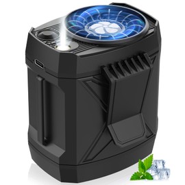 Portable Clip On Fan for Under Shirt, Waist Fan Clip On Belt, 4-in-1 Rechargeable Body Fans with LED Light, Phone Stand, Fast Charging 4-Speed Hip Personal Fans for Baby, Mowing, Work, Kitchen, Truck