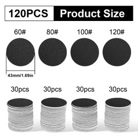 120 Ersatz Schleifpapier für Hornhautentferner 60/80/100/120 Körnung Scheiben Pad zur Hornhaut Entfernung Hartleder und trockener Haut ideal für Fußpflege Pediküre und Peelung