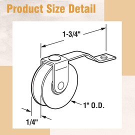 Threlaco 2 Pack 1 Inch Heavy Duty Steel Sliding Screen Door Rollers with 1-3/4 Inch V Style Off-Set Bend Tension Spring and Steel Ball Bearing Smooth-Glide Roller for DIY Repair Screen Door