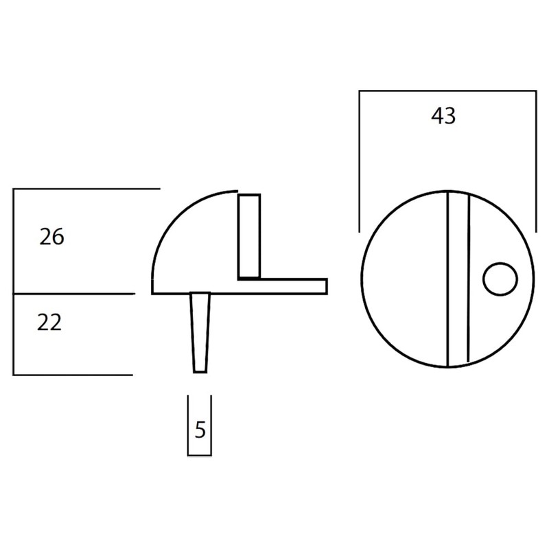 Lockwood A290MBK Floor Mounted TP Matt Black Door Stop