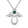 JiaYangJY Silver Guardian Angel Necklace 18K White Gold Plated Heart