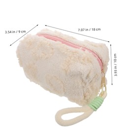 BESPORTBLE Plush Makeup Bag Heart Toiletry Organizer for Women Portable Cosmetic Pouch with Spacious Interior Travel Friendly Design for Makeup and Skincare Storage