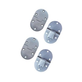 QCAA Solid Brass Butler Tray, Folding Table Hinge, 2-1/2" x 1-1/2" x 3.0 mm, Satin Chrome, 4 Pack, Made in Taiwan