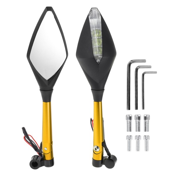 RATCHROLL 1 Set Universal Motorcycle Rear View Mirrors Adjustable Bar