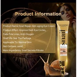 Snail Eye Cream Snail Wrinkle Remover Anti Puffiness Moisturizing Snail Intense Repairing Eye Cream