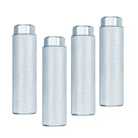 KINSPORY 4 Pack Bike Pegs for 3/8 inch Axles, Aluminum Alloy Anti-Skid BMX Bicycle Pegs for Mountain Bike Backseats Stands Cycling Rear Stunt Pegs (Silvery)