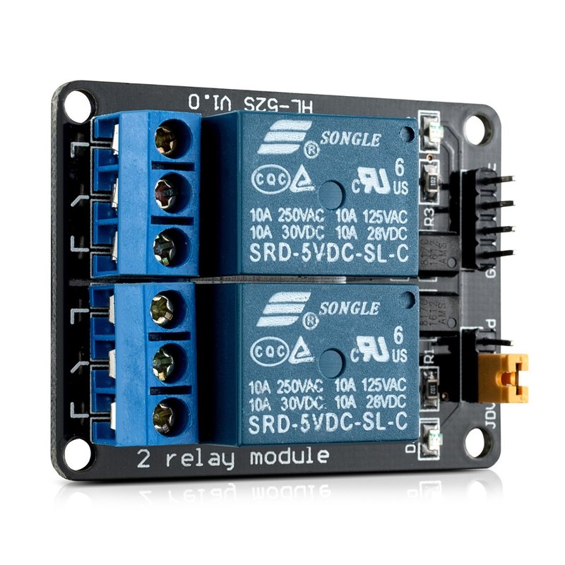 kwmobile 2 Channel Relay Module - 5V Relay Board for