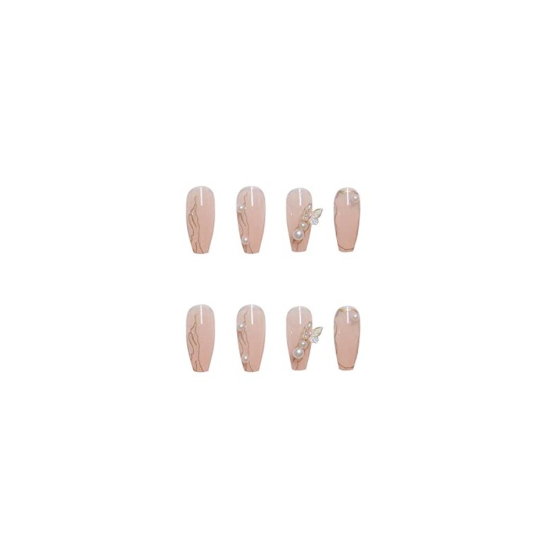 24 Pcs Beautiful and Lovely Sheer Sheer Butterfly Girly Nails