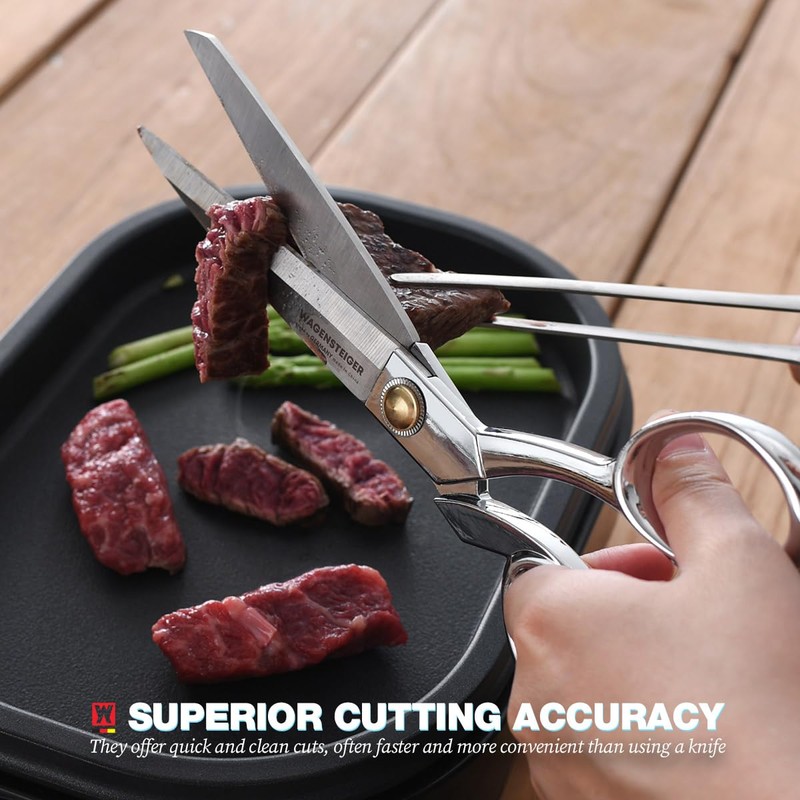 WAGENSTEIGER Stainless Steel Kitchen Scissors, Multi-Purpose Shears for Meat, Vegetables,
