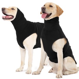 ROZKITCH Dog Anxiety Relief Jacket, Turtleneck Calming Vest for Indoor & Outdoor Use, Breathable Dog Shirt for Separation & Noise Anxiety Black L