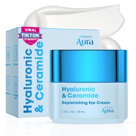 Radiant Aura Replenishing Eye Cream – Dermatologist Tested Anti-Aging Eye Cream with Hyaluronic Acid – Hydrating for Dark Circles, Puffiness & Wrinkles – Korean Skincare – 1.67 Fl. Oz
