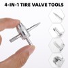 2 Pcs 4-Way Valve Core Tool Tire Valve Tools 4-in-1