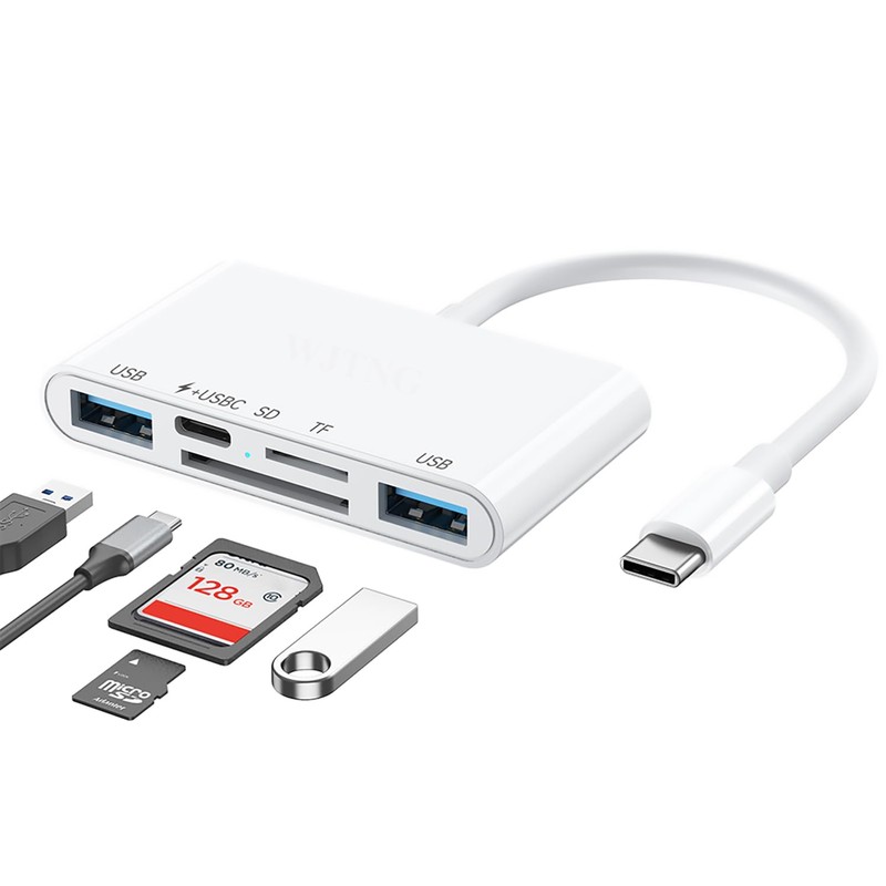 6 en 1 Lector de Tarjetas USB C con 2