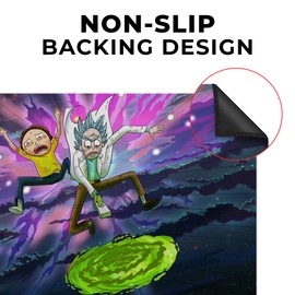 DreamController Ricky Morty Custom Rugs for Gamer Room (62x40inch)| Playroom Carpets Inspired by Games & Anime Decor for Gamers | Gamer Room Decor for Kids Teen Anti-Slip Gaming Mats