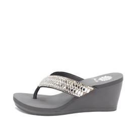 Yellow Box Women's Sana Wedge Sandal, Gray, Size 8.5 US M