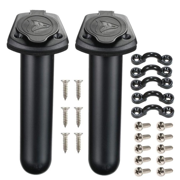 Borogo 2 Pack Kayak Deck Flush Mount Fishing Rod Holders
