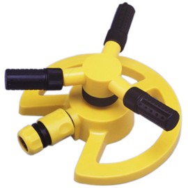 Green Life YM-14237A Three-Arm Sprinkler, 360° Water Sprinkler, Depth 5.9 x Height 3.9 x Width 6.5 inches (15.0 x 10.0 x 16.5 cm)