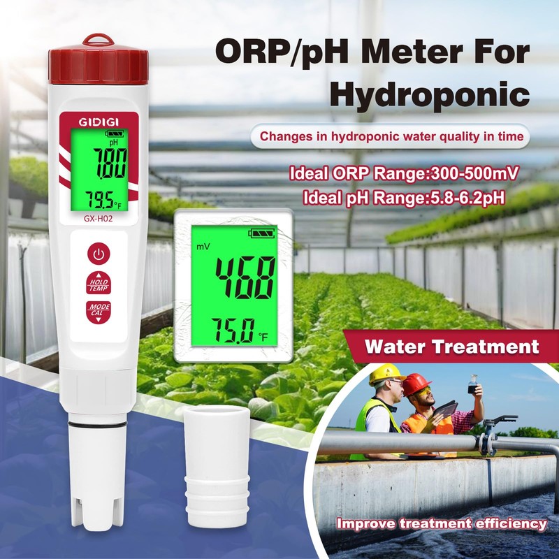 Hydrogen Water Tester, GIDIGI ORP Meter, Digital pH Meter for