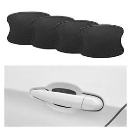 4PCS Car Door Handle Protectors, Carbon Fiber Door Handle Paint Cover Guard Pad, TPU Anti-Scratch Door Bowl 3D Sticker, Self-Adhesive Protective Film for Most Vehicles (Small)