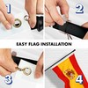 Flag Pole 6Ft Black & Spain Spanish Flag 3x5FT Double