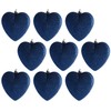 Large Navy Blue Glitter Heart Christmas Tree Baubles/Decorations (Set of