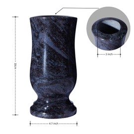 Afvarir Cemetery Granite Vase for Grave, Natural Stone Heavy Headstone Flower Holder. (1)