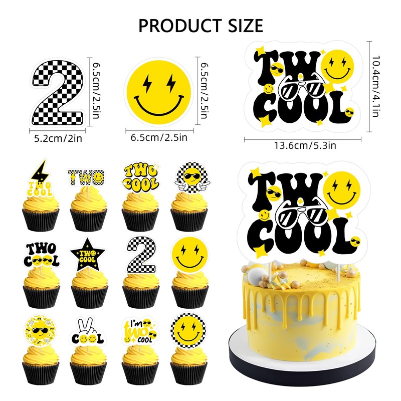 33 Pcs Two Cool Birthday Party Decorations