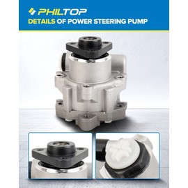 PHILTOP Power Steering Pump 21-5359 OE Replacement For X5 2001-2007 3.0L, Power Assist Pump