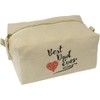 'Best Dad Ever with Red Heart' Canvas Wash Bag/Makeup Case