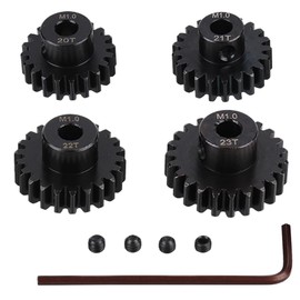 JIECHUN 4PCS M1 5mm Shaft Hole 20T 21T 22T 23TSteel Pinion Motor Gear Compatible with 1/8 RC Car Brushed Brushless Motor