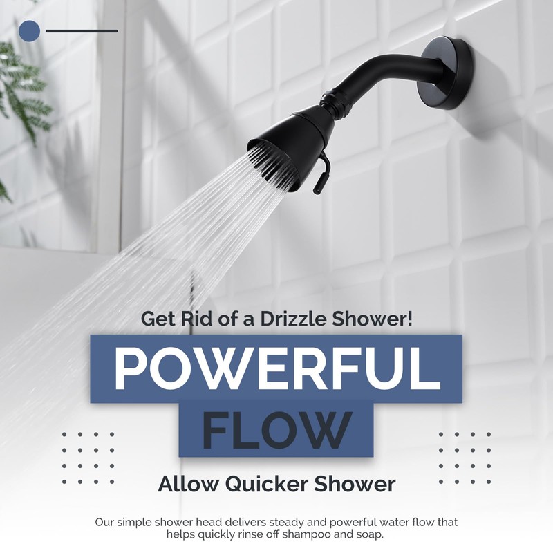 Angle Simple Shower Head, Brass High Flow Shower Spray Head,