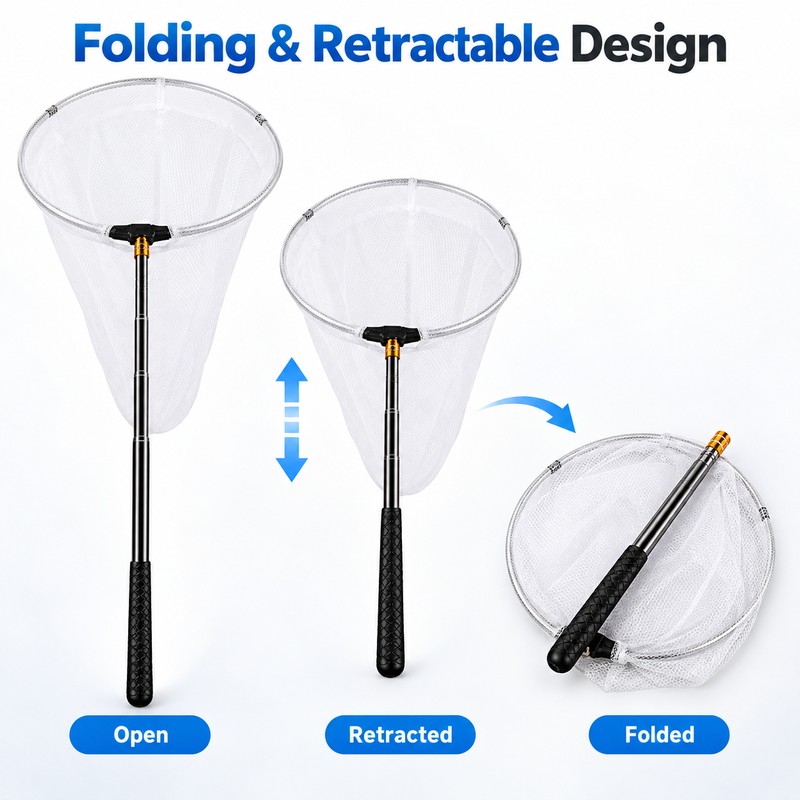 Retractable Hand Net for Insects & Small Fish – Folding