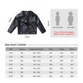 Elife Girls Fashion PU Leather Motorcycle Jacket Children's Outerwear Slim Coat Black 9-10Y …