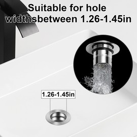 Bathroom Sink Stopper Hair Catcher, Pop Up Sink Drain Filter with Removable Stainless Steel Filter Basket Hair Catcher, Refined Copper Bounce Core,for 1.26"-1.45" Bathroom Sink Drain Strainer (2PCS)