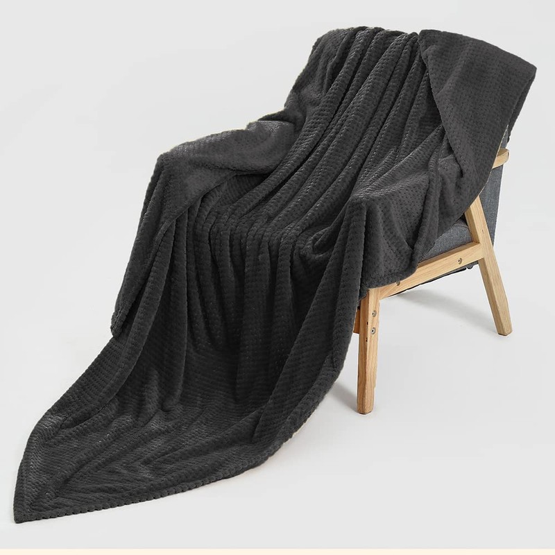 Bear & Panda Waffle Flannel Fleece Mink Throw - Sofa/Bedspread/travel