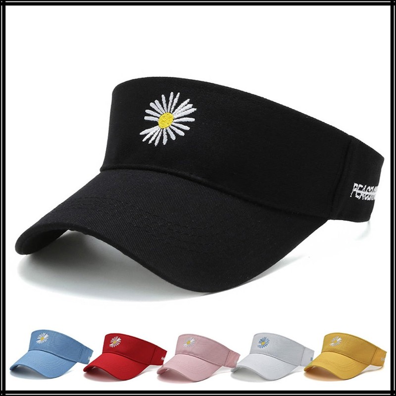White Fang CZA048 Women's Sun Visor, Flower Embroidery, Trendy, Summer