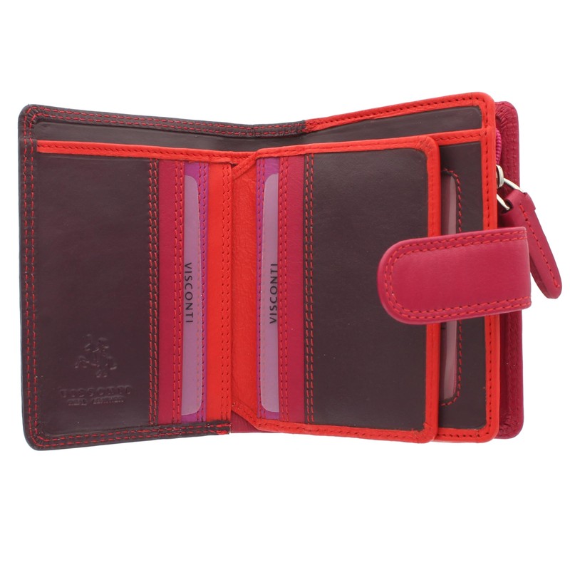 VISCONTI Leather Rainbow Collection Bali Purse RFID Blocking RB40 (Plum