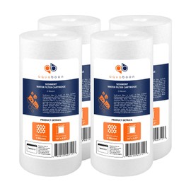 Aquaboon 5 Micron 10 x 4.5 Well Water Sediment Filter Replacement Whole House Water Filter Cartridge Compatible with DGD-5005, WFHD13001B, 4-Pack